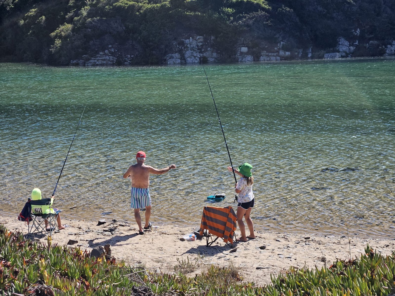 Fishermen family at river Seixe